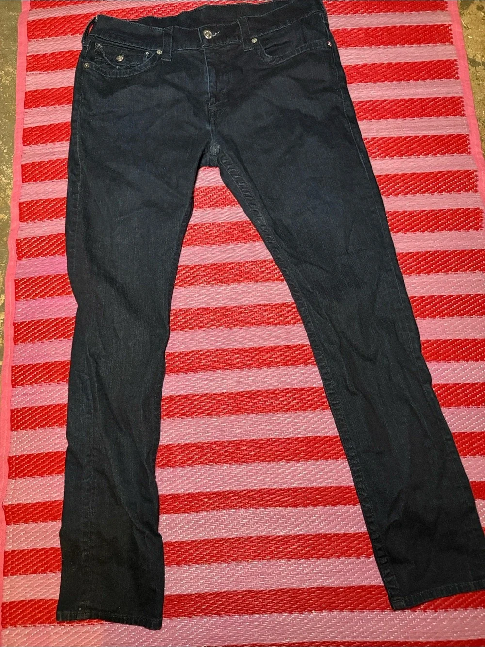 True Religion ROCCO 36x34 Relaxed Skinny Dark Wash Jeans